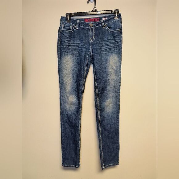 BONGO Blue Skinny Jeans with Whiskering Details - Picture 3 of 7